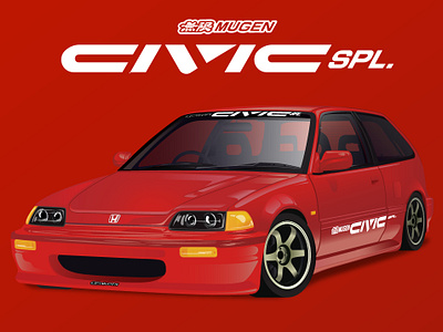 HONDA CIVIC SPL graphic design honda hondacivic illustration jdm vector