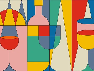 wine illustration branding colors design graphic design illustration minimal mountains pattern ui vector wine