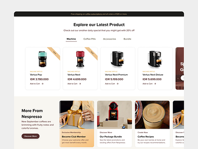 Nespresso Redesign Website Concept cafe coffee design indonesia nespresso web website