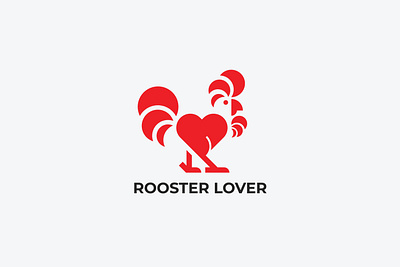 Rooster Lover branding design graphic design heart illustration logo love minimal restaurant roster