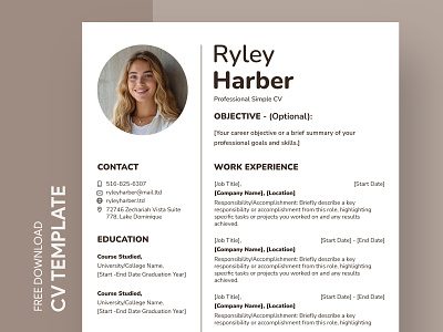 Professional Simple CV Free Google Docs Template curriculum curriculum vitae curriculum vitae template cv cv design cv template docs free google docs templates free template free template google docs google google docs professional simple template vitae