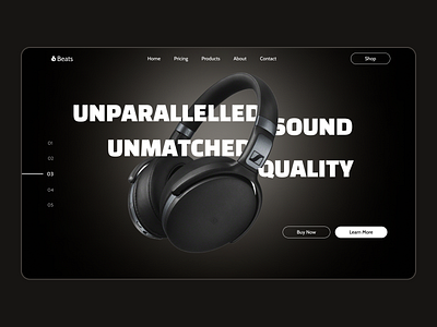 Headphones - Product Based Landing Page bespoke landing page figma design headphone landing page headphones page landing page design music landing page product landing page product page ui ux landing page
