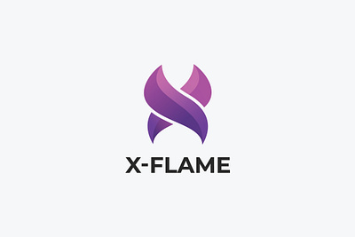 X- Flame branding fire flame graphic design latter logo minimal x