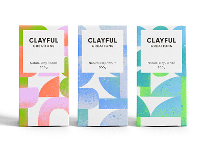 Clayful Creations branding cute geometric illustration packaging pattern texture