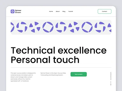 Streaming platform website design digital home page product page spinner streaming ui ux web web design website white