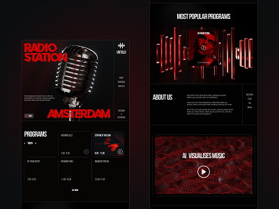 Radio Station Website UX UI design 3d design figma ui ux web webdesign website