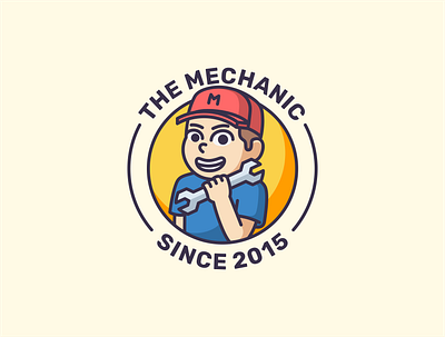 The Mecanic Illustration branding cartoon character colorful cute design icon illustration logo mascot simple
