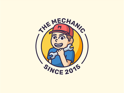 The Mecanic Illustration branding cartoon character colorful cute design icon illustration logo mascot simple