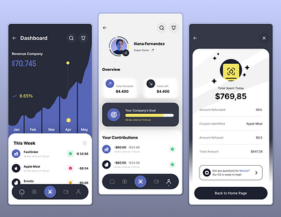 Finance App design illustration typography ui ui ux uidesign ux uxui