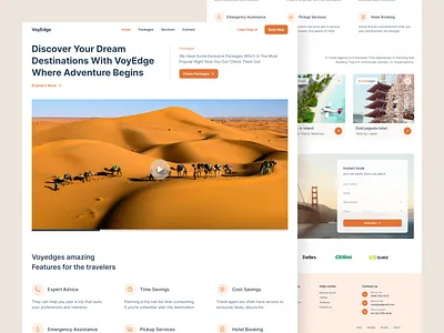 Travel Agency Landing page destination expolore hero section homepage landing page tourism travel agency travel guide ui ux vacation webdesign