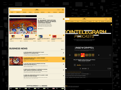 COINTELEGRAPH • CRYPTO NEWS bitcoin branding crypto design logo news style typography ui ux website