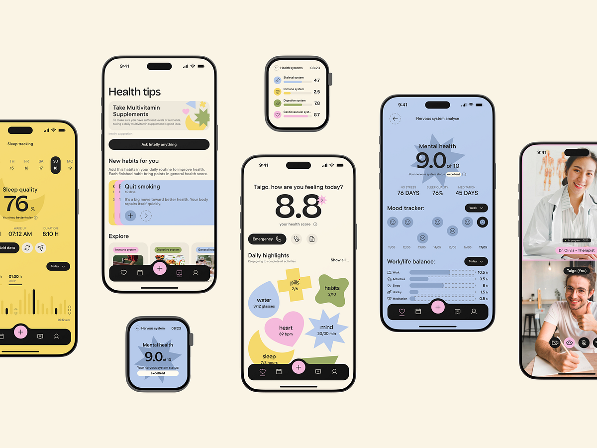 Intelly — HealthCare Mobile App Design Image 2