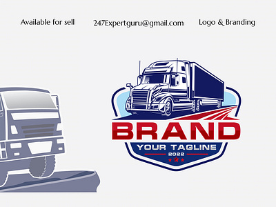 Vector trucking logo truck and trailer 3d animation graphic design modern logo ui