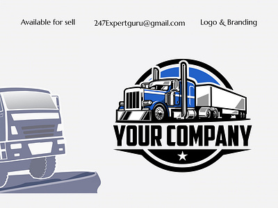 Vector premium trucking company logo emblem vector 3d animation graphic design modern logo ui