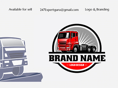 Vector freight delivery truck semi truck dump truck isolated 3d animation graphic design modern logo ui