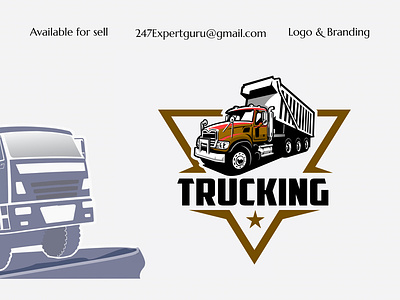Vector premium ready made 18 wheeler trucking company emblem 3d animation graphic design modern logo ui
