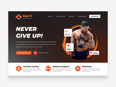 Website Gym Landing Page fitness fitness website gradient gradient template gym gym banner gym template gym training gym website gym workout health health web landing page landing page gym sport sport design sport website sports web design workout