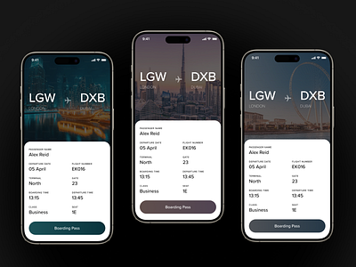 Day 024 - Boarding Pass 100 days app design boarding pass daily ui design gradient ios photography travel ui