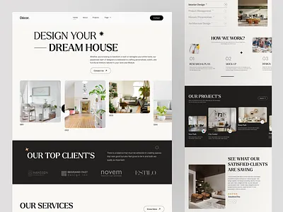 Interior Design Landing Page branding decor design home home decor homepage interior landing landing page landingpage ui uiux user experience user interface ux web web design webdesign website website design