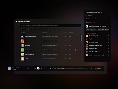 Better Problems Showcase ai case study dashboard design graphic design minimal minimalistic music player playlist product design ui ux