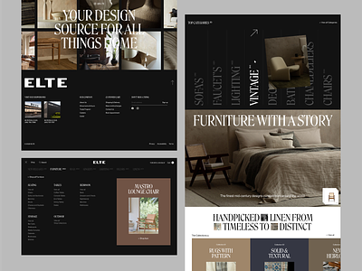 ELTE | Homepage Modules furniture website header homepage homepage design shopify ui ux web design website website design