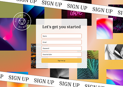 Retro Signup Page ui web design