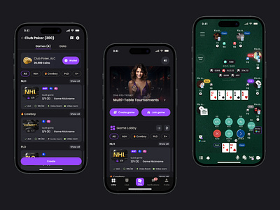 Poker app app design graphic design ui ux