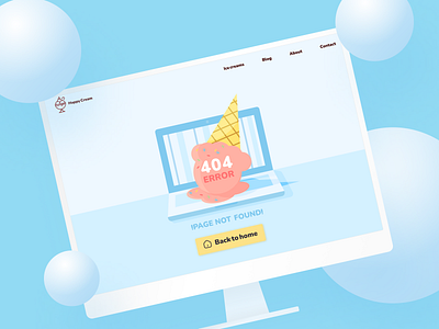 404 Page - Web - Responsive 404 page dailyui ice cream interface mobile responsive ui web