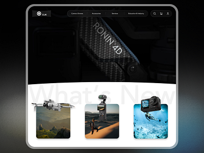 Dynamic Website Design for Cam-Like Drones and Handicams 3d camera drone hero section landing page photography ui ui design uiux design videography webdesign