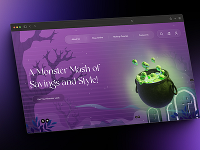 Halloween-Themed Hero Section Design 3d graphic design halloween hero section holiday season ui uiux