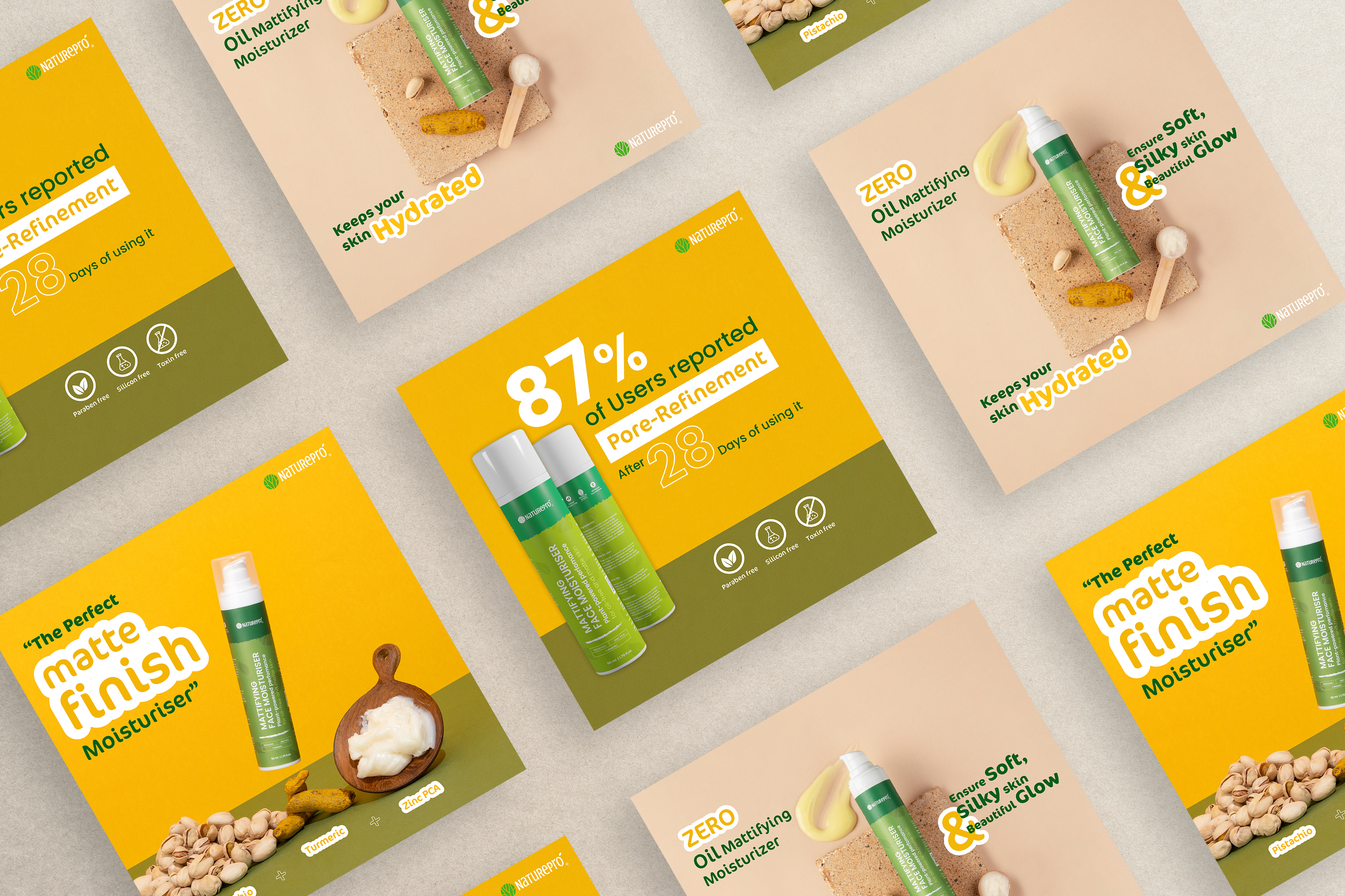 NaturePro Carousel Post advertising carousel post carousels cosmetics facebook ads graphic design instagram carousel marketing skincare social media post