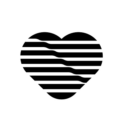 Heart + Waves Logo branding identity logo mark