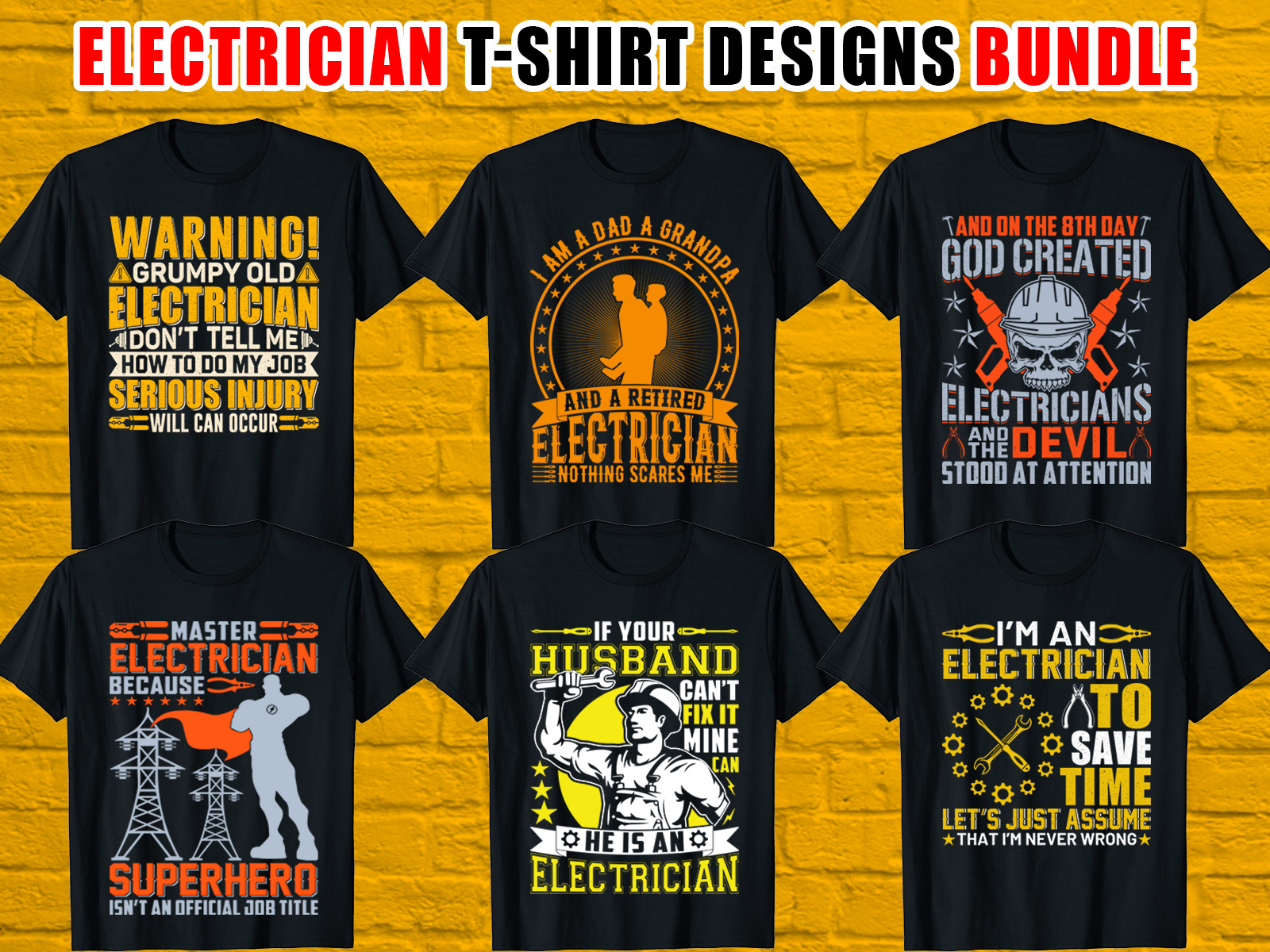 🚀Electrician T-shirt Designs Bundle🚀 custom t shirt design dad dad t shirt design electrician electrician t shirt electrician typography electrician vector electricity engineer graphic design merch print on demand skull skull vector t shirt tee shirt typography typography t shirt