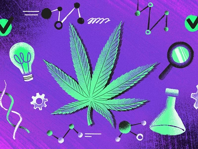 Scientific doodles cannabis dna doodle drawing illustration procreate purple science scientific test tube texture