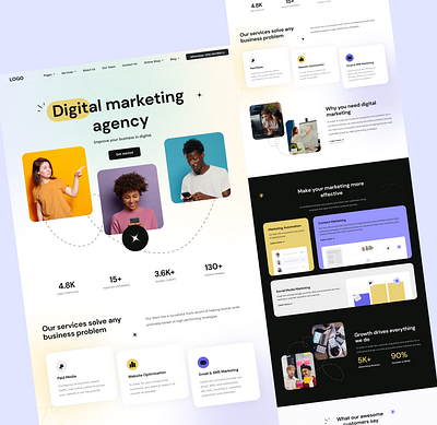 Digital Agency Website 3d 3d letters agency agency website brand identity business digital agency digital agency website digital marketing figma landing page marketing ui design ux ui web design web designs website website design