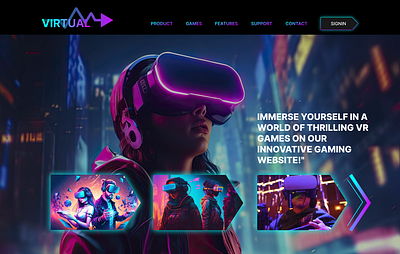 virtual reality games 3d animation app design gammaing website nft webste design ui ui ux user flow web design wirefream