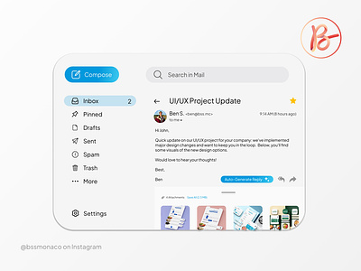 UI/UX - Email Widget branding design email emailing graphic design illustration ios logo message ui user interface ux vector web widget