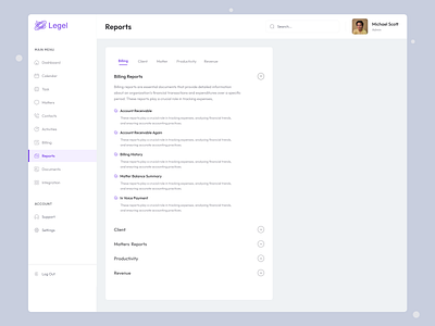 Dashboard Reports Page. attorney dashboard dashboard design figma graphic design law firm lawdashboard legal motion graphics portfolio website professional report reports saas saas dashboard saas law firm table ui ux web