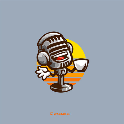 CHILL'IN PODCAST branding design graphic design illustration logo mascot mascot logo mic logo microphone podcast podcast logo talk vector