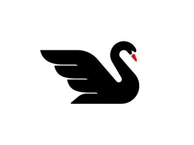 Black Swan - Unused Logo beak bird brand geometric identity logo mark swan swim symbol wing wings