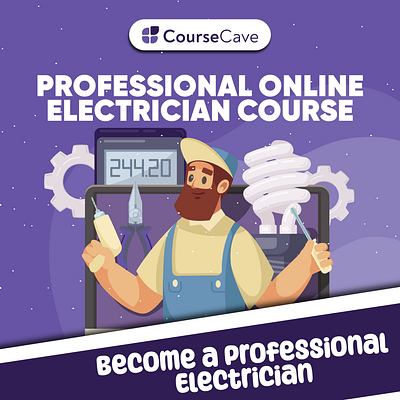 Electrician Course Design Poster design graphic design illustration typography vector