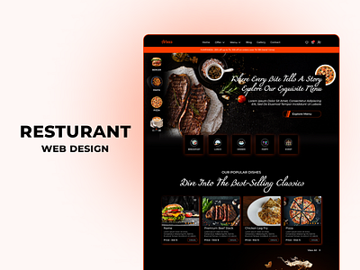 Resturent Website design app app design branding dashboard design illustration landing page typography ui web design