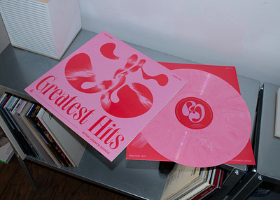 Greatest hits | vinyl design bold branding design funky graphic design illus illustration logo modern music pink red typography vector vinyl vinyldesign