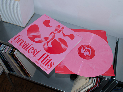 Greatest hits | vinyl design bold branding design funky graphic design illus illustration logo modern music pink red typography vector vinyl vinyldesign