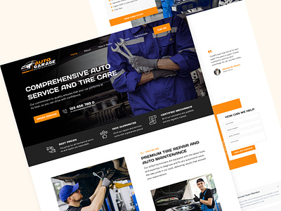 Auto Garage | Car Repair Website Design auto garage branding car car repair design figma graphic design ui ux web website website design