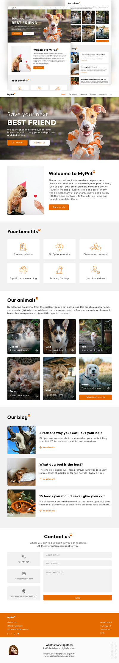 Animal shelter website design dailyui design graphic design screen design ui web design webdesign