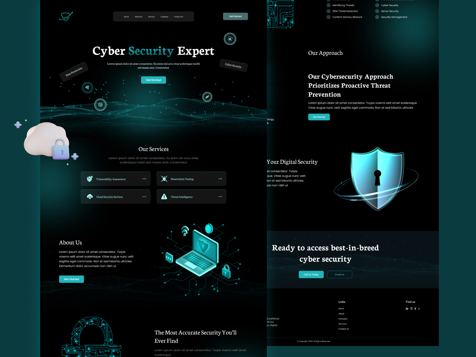 Cybersecurity🛡️ Landing Page UI Design by IndyLogix Solutions on Dribbble