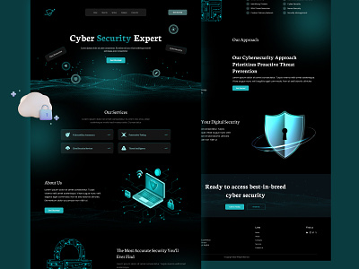 Cybersecurity🛡️ Landing Page UI Design cyber security data security design digital security graphic design landing page design ui ui design ui ux web design web security website layout design
