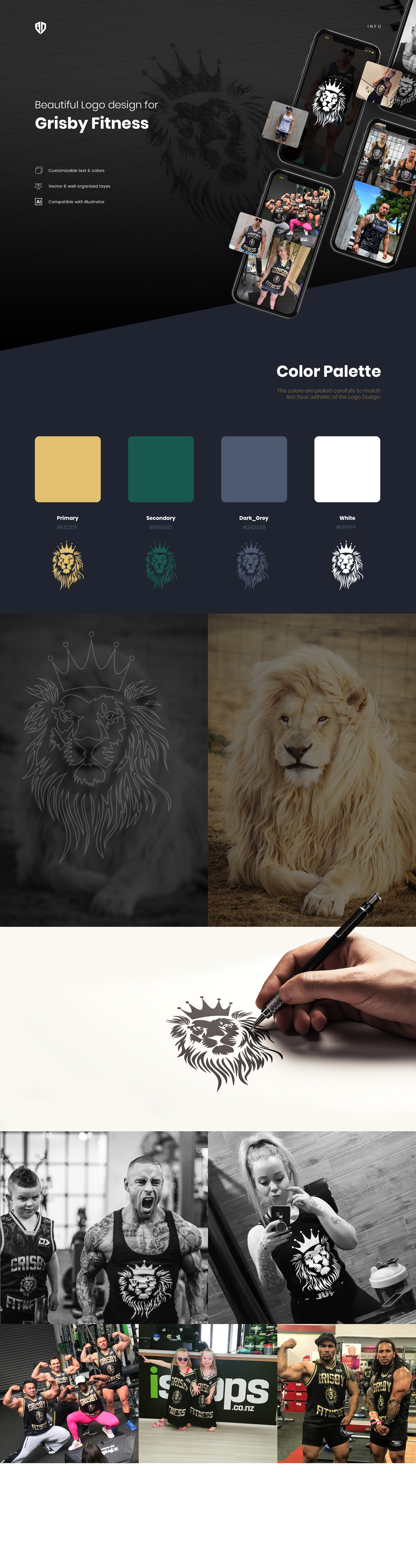 Fitness Logo Design Inspiration branding fitness branding fitness logo branding fitness logo design graphic design lion logo design logo design logo inpo