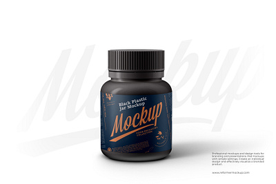 Black Plastic Jar Mockup 75ml design food illustration mock up mockup package packaging psd template